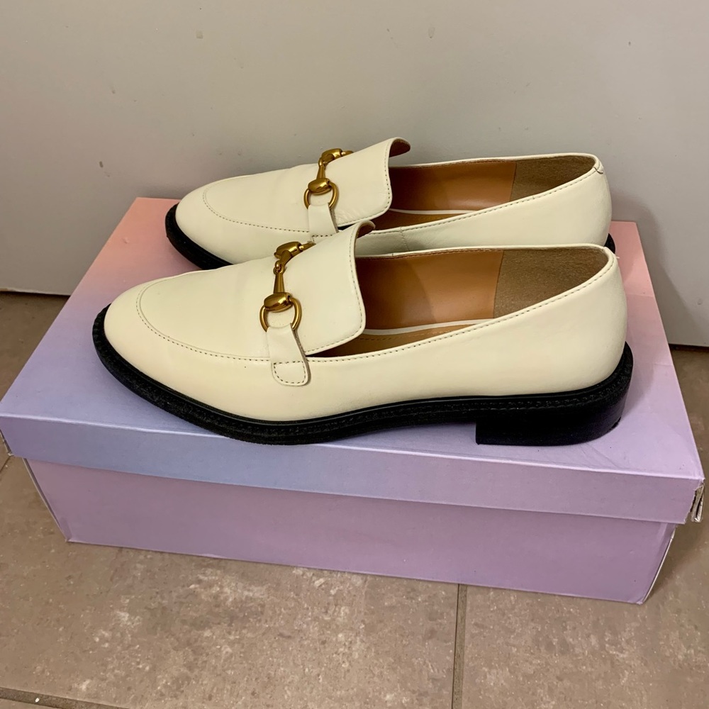 Lisa Vicky White Leather Loafers